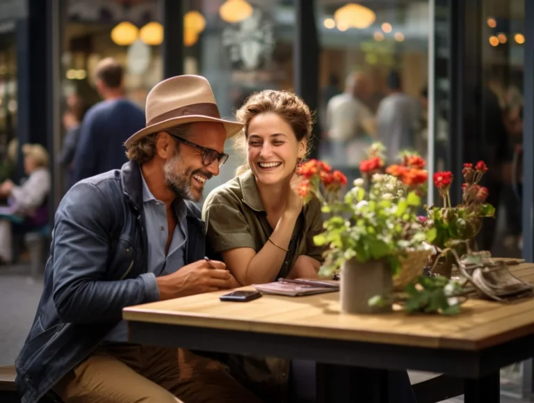 rozmowa kobiety i mężczyzny w kawiarni