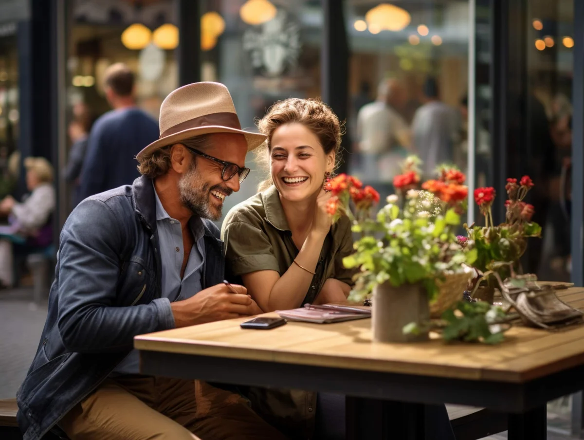 rozmowa kobiety i mężczyzny w kawiarni