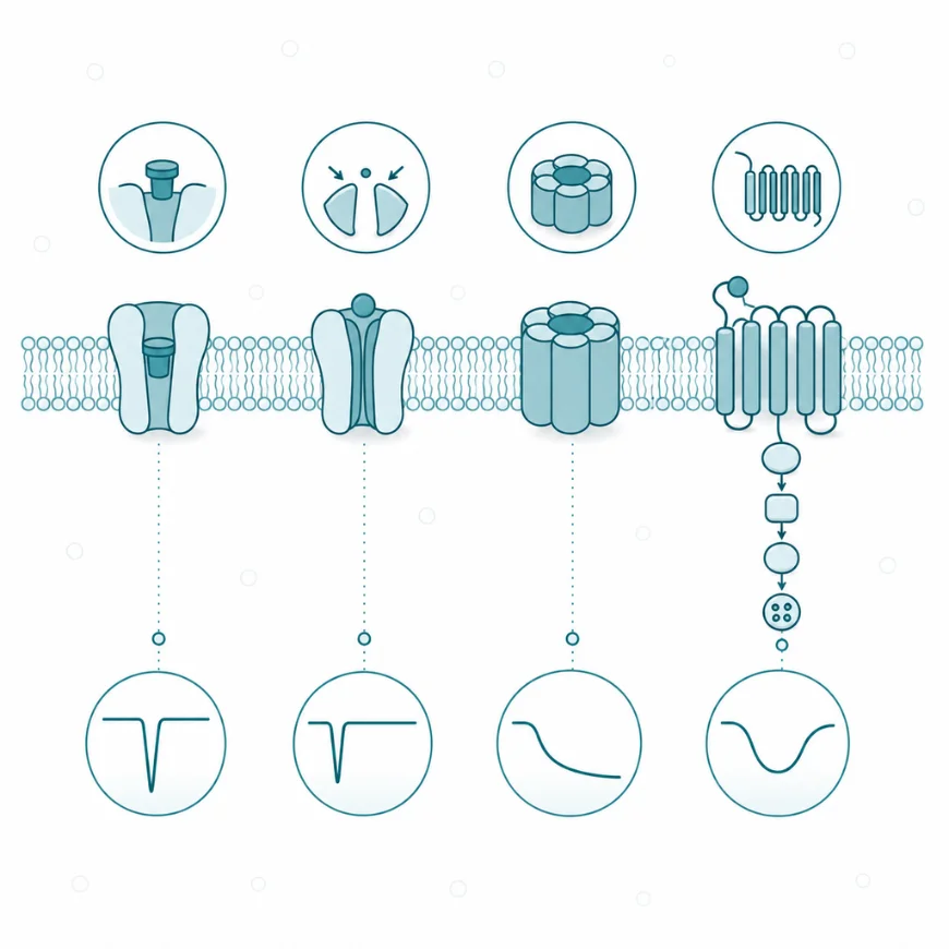 Kwas L-glutaminowy (Glutaminian) — Receptory jonotropowe i metabotropowe